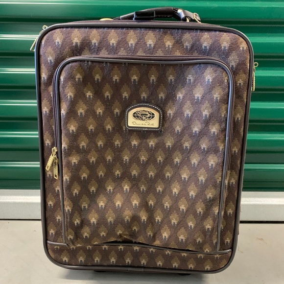 Oscar De La Renta Carry-On Suitcase - Brown - Picture 1 of 7